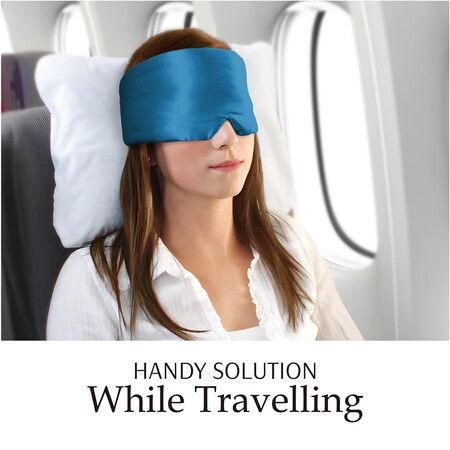 Sleep Mask Eye Mask for Man and Woman with Adjustable Headband, Full Size Large Sleep Mask for All Night Sleep, Travel 1 Pack (Peacock Blue)
