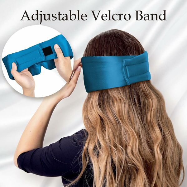 Sleep Mask Eye Mask for Man and Woman with Adjustable Headband, Full Size Large Sleep Mask for All Night Sleep, Travel 1 Pack (Peacock Blue)