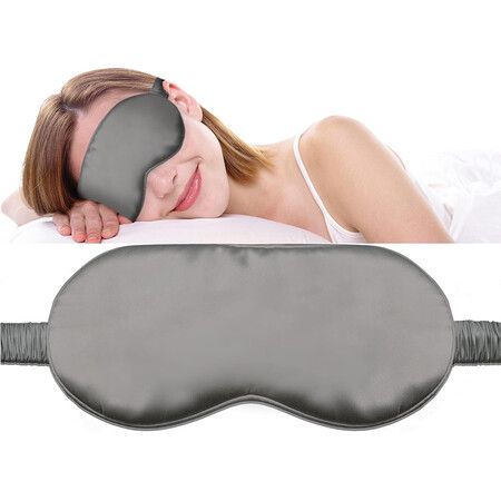 Soft Blackout Eye Mask for Women Men,Sleeping Mask Night Blindfold for Night Sleep, Travel, Nap, 1 Pack Gray