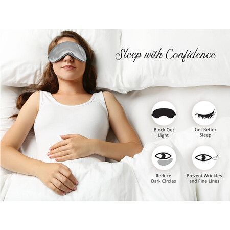 Soft Blackout Eye Mask for Women Men,Sleeping Mask Night Blindfold for Night Sleep, Travel, Nap, 1 Pack Gray