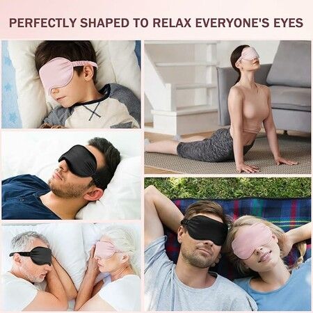 Soft Blackout Eye Mask for Women Men,Sleeping Mask Night Blindfold for Night Sleep, Travel, Nap, 1 Pack Pink