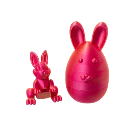 6pcs Movable Joint 3D Printed Bunny Egg Set Rabbit Fidget Toy with Egg Easter Decor.