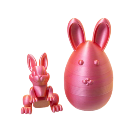 6pcs Movable Joint 3D Printed Bunny Egg Set Rabbit Fidget Toy with Egg Easter Decor.