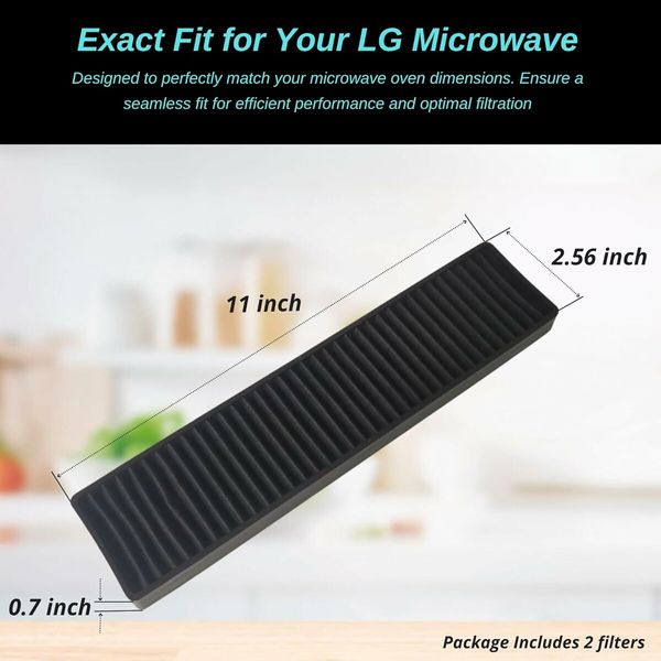 2 Pcs 5230W1A003A Replacement Charcoal Filters for LG Microwaves LMV2031ST, LMV2031BD, LMHM2237ST, LMV2031SS