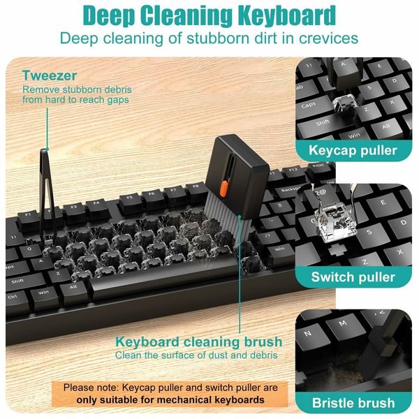 32 in 1 Cellphone Cleaning Kit with Port& Cable Cleaner,Stylus Pen,SIM Tool Multi-Device Cleaner for Mobile Phone,Laptop,Keyboard Camera Lens(Black)