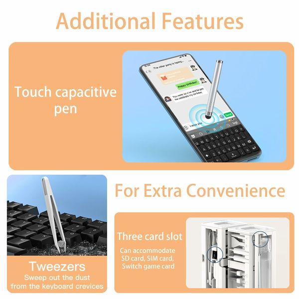 32 in 1 Cellphone Cleaning Kit with Port& Cable Cleaner,Stylus Pen,SIM Tool Multi-Device Cleaner for Mobile Phone,Laptop,Keyboard Camera Lens(White)