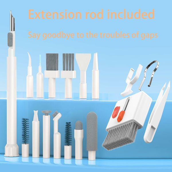 32 in 1 Cellphone Cleaning Kit with Port& Cable Cleaner,Stylus Pen,SIM Tool Multi-Device Cleaner for Mobile Phone,Laptop,Keyboard Camera Lens(White)