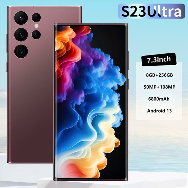 4G Smartphone 7.3inch 8GB+256GB Dual SIM Android 13.0 Unlocked Mobile Phones Color Purple