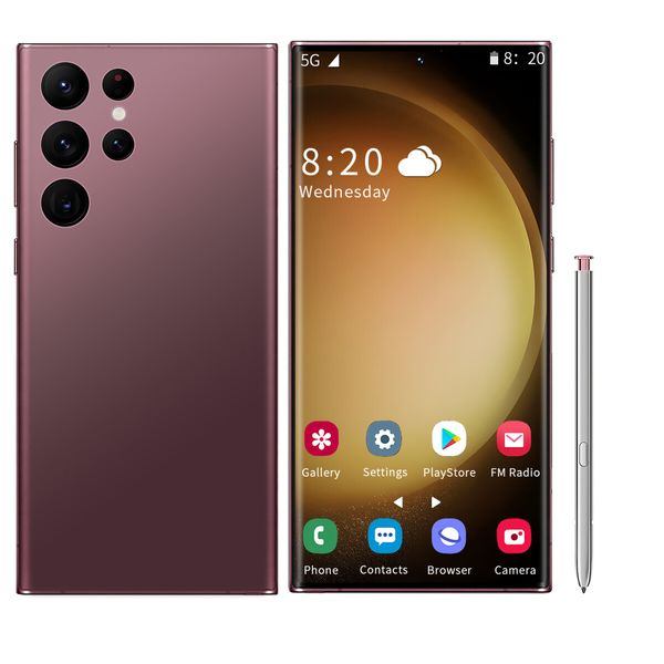 4G Smartphone 7.3inch 8GB+256GB Dual SIM Android 13.0 Unlocked Mobile Phones Color Purple