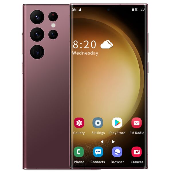 4G Smartphone 7.3inch 8GB+256GB Dual SIM Android 13.0 Unlocked Mobile Phones Color Purple