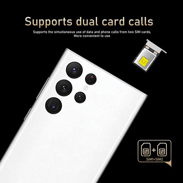 4G Smartphone 7.3inch 8GB+256GB Dual SIM Android 13.0 Unlocked Mobile Phones Color Purple