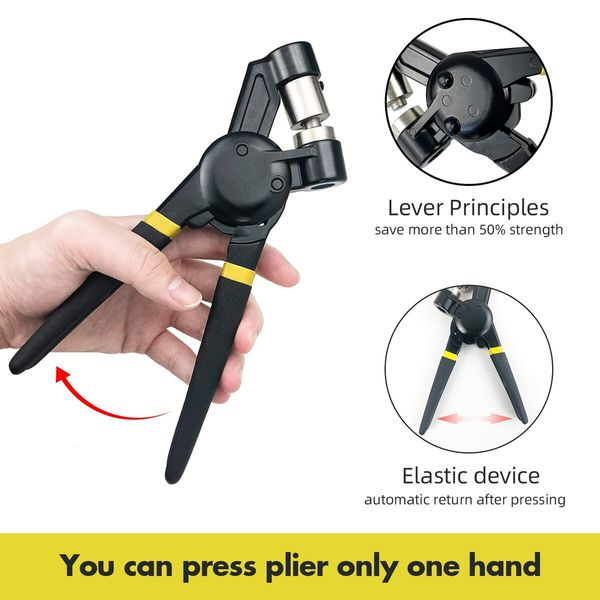 Grommet Tool Kit,3/8 inch Handheld Eyelet Kit Manual Grommet Press Machine with 500 pcs 10 mm Grommets