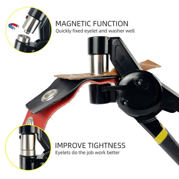 Grommet Tool Kit,3/8 inch Handheld Eyelet Kit Manual Grommet Press Machine with 500 pcs 10 mm Grommets