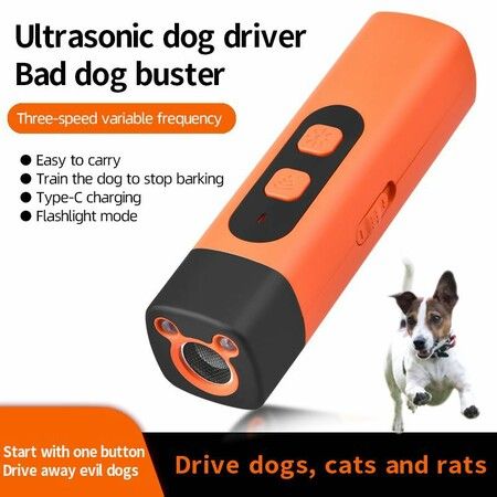 Rechargeable Dog Repeller, Anti Bark Device for Dogs, 50ft Range Dog Training Tool, LED Indoor/Outdoor Barking Silencer