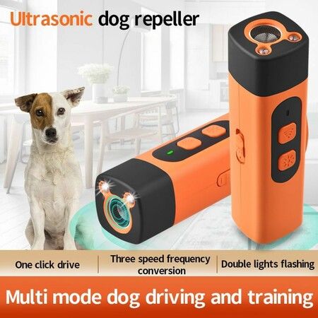 Rechargeable Dog Repeller, Anti Bark Device for Dogs, 50ft Range Dog Training Tool, LED Indoor/Outdoor Barking Silencer