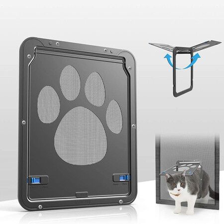 Small Pet Door 29x24x1cm Cat & Dog Door Screen Window Installation Free Access