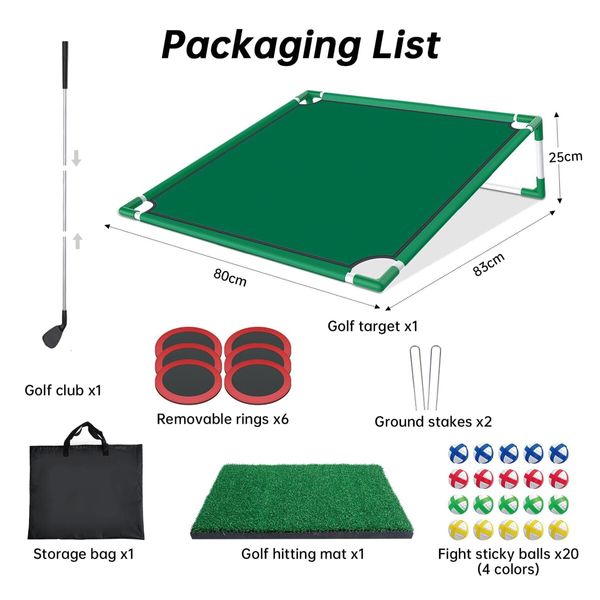 Golf Game Play Set Chipping & Putting Games Includes 20 Velcro Balls Putter Mat Bag Indoor Outdoor Use
