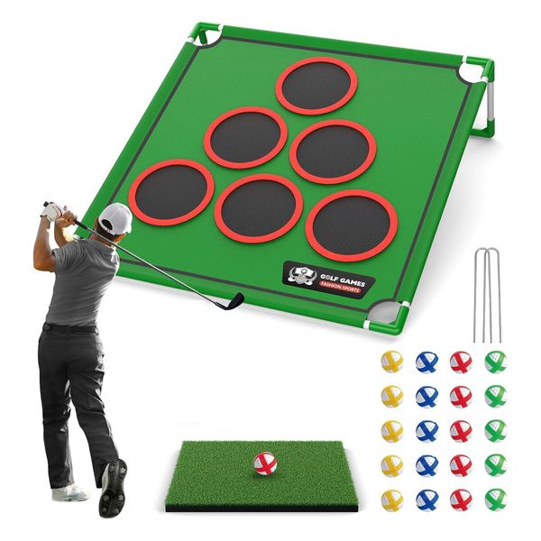 Golf Game Play Set Chipping & Putting Games Includes 20 Velcro Balls Putter Mat Bag Indoor Outdoor Use