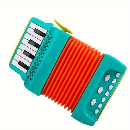 10 Keys and 8 Bass Piano Accordion Music Education Easy to Play Portable Children Accordion Toy For Boys Girls Color Green