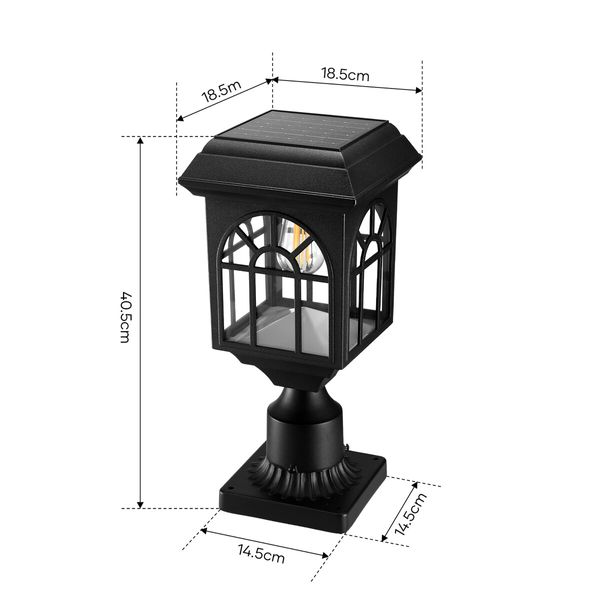 Solar Led Post Light Outdoor Garden Gate Street Pathway Security Lamp Cap Lantern Driveway Pole Pillar Energy Powered Landscape Patio Fence Yard Decor