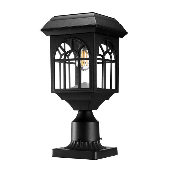 Solar Led Post Light Outdoor Garden Gate Street Pathway Security Lamp Cap Lantern Driveway Pole Pillar Energy Powered Landscape Patio Fence Yard Decor