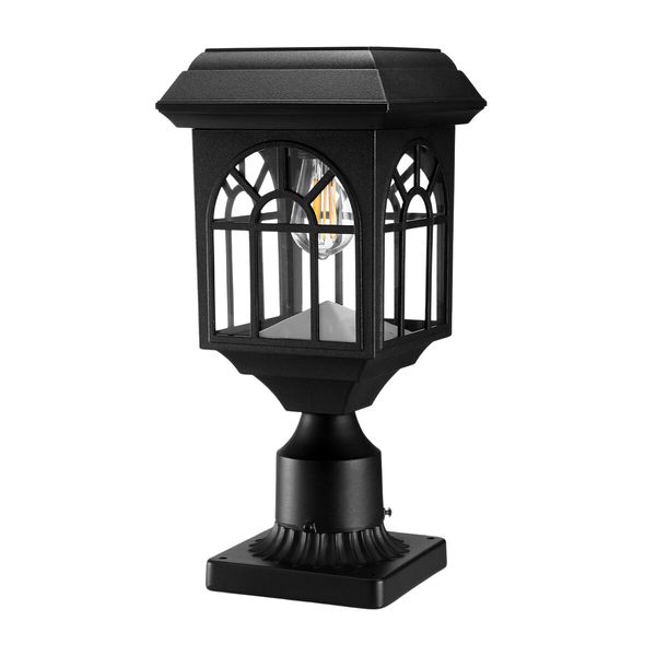 Solar Led Post Light Outdoor Garden Gate Street Pathway Security Lamp Cap Lantern Driveway Pole Pillar Energy Powered Landscape Patio Fence Yard Decor