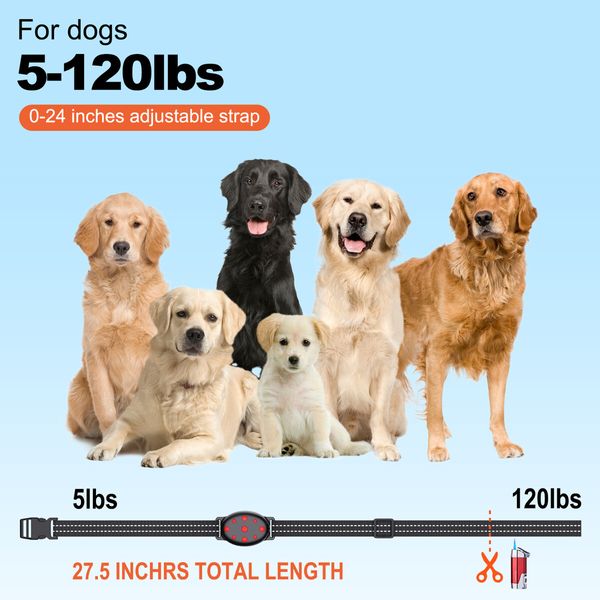Smart Dog Training Collar Anti-Barking Device Electronic Collar for Pet Training Dog Repellent