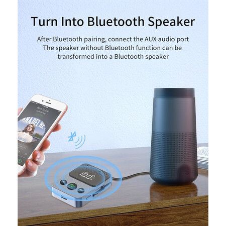 Bluetooth 5.3 Transmitter Receiver for Airplane,Dual Pairing Wireless Bluetooth Adapter Compatible 2 AirPods Headphones with Monitor