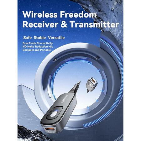 Bluetooth 5.1 Aux Adapter Receiver and Transmitter Rechargeable for Airpods Headphones Speaker, 3.5mm Aux Audio Jack Adapter