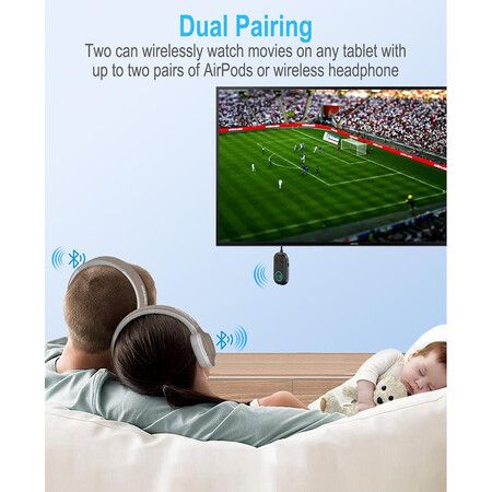Bluetooth Transmitter Receiver, 3.5MM to Bluetooth 5.3 Transmitter, 2 in 1 Airplane Bluetooth Adapter for Headphone, TV