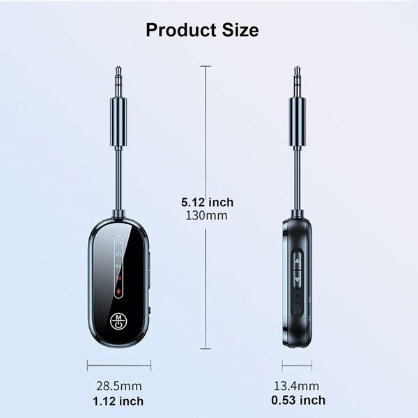 Bluetooth 5.4 Airplane Transmitter Adapter for Supports 2 Headphones, AirPods, 2 in 1 Wireless Bluetooth 3.5mm Aux Audio Transmitter, Receiver