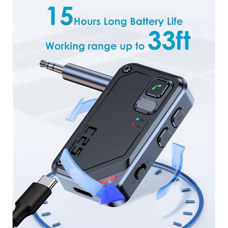 Bluetooth AUX Adapter for Car, Bluetooth Transmitter Receiver, Bluetooth Transmitter for TV, Airplane, Headphones, Bluetooth Receiver