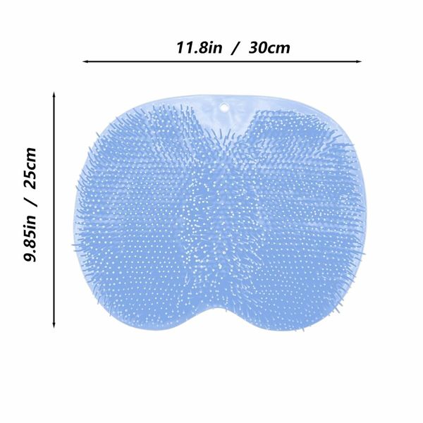 Shower Foot and Back Scrubber Mat, Wall Mounted Shower Foot Scrubber with Suction Cups, Massage Foot Cleaner for Shower (Blue)