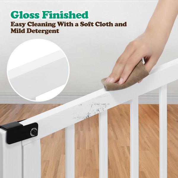 Dog Fence Pet Gate Puppy Safety Guard Indoor Wooden Playpen Foldable Cat Barrier Protection Net Stair Partition White 3Panels