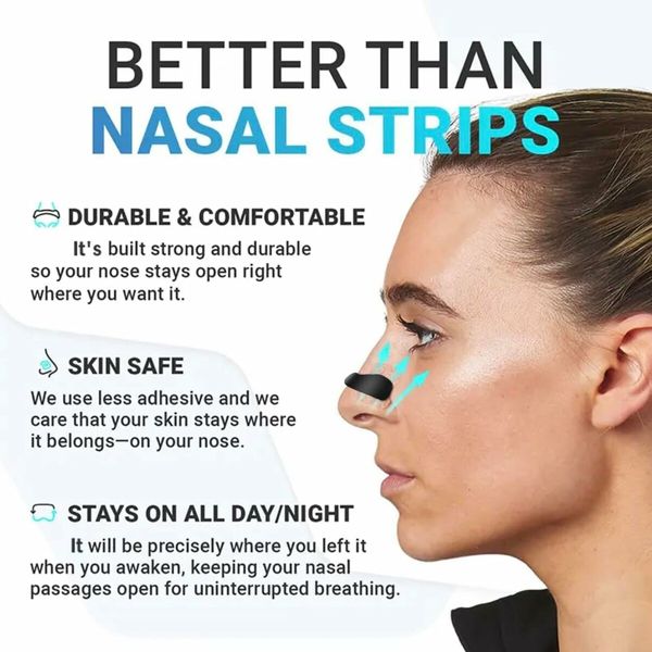 Magnetic Nose Strips, 60 Pcs Easier Breath Nasal Strips Anti Snoring, Nose Strips Better Sleep AntiSnore Sleep Aid for Sleep Travel Sports