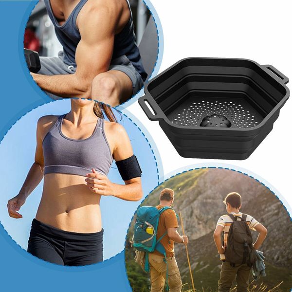 Ice Shower Rapid Cooling Portable Ice Bath Barrel  Silicone Foldable Ice Bath Chiller For Athletes Relax Bathroom Accessories Color Black
