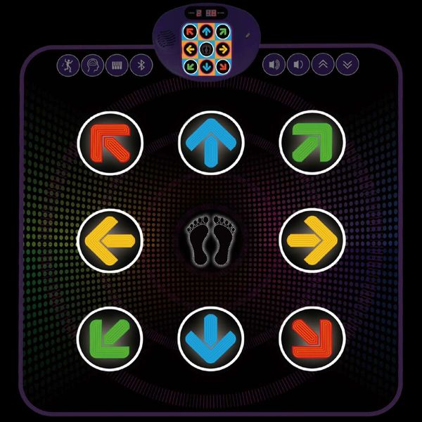 Dance Mat with 9 Light Up Keys & Bluetooth, Interactive Music Pad with 4 Game Modes & Adjustable Volume,Birthday Gift for Kids 3-12