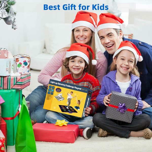 Dance Mat with 9 Light Up Keys & Bluetooth, Interactive Music Pad with 4 Game Modes & Adjustable Volume,Birthday Gift for Kids 3-12