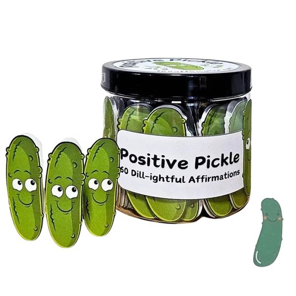 Positive Pickle,Emotional Support Pickle,Mini Affirmation Card Jar,30 Unique Positive Messages,Positive Pickle Affirmation Cards,Decorative Jar Gifts