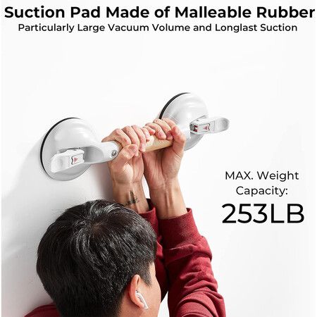 Grab Bar for Bathtubs and Showers, Shower Handle for Elderly Suction, Heavy Duty Max Load 253lb, Handicap Grab Bars 43CM, White