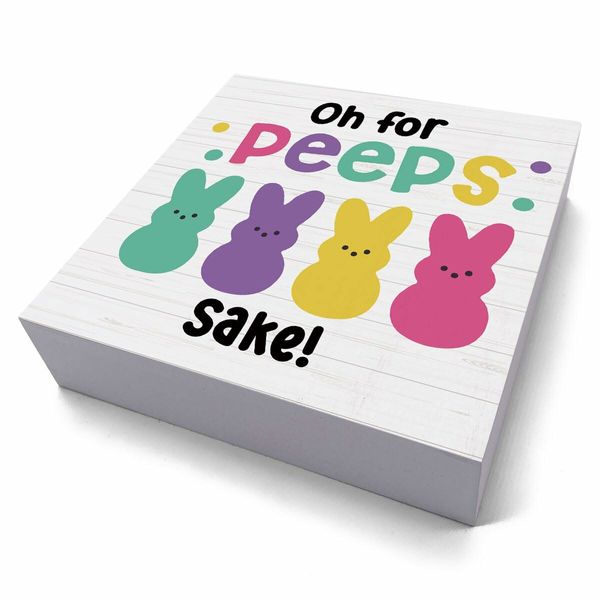 Funny Easter Bunny Decor Desk Decor Wooden Box Sign Easter Decorations Easter Gift Wood Block Plaque Box Sign Oh for Peeps Shake Sign