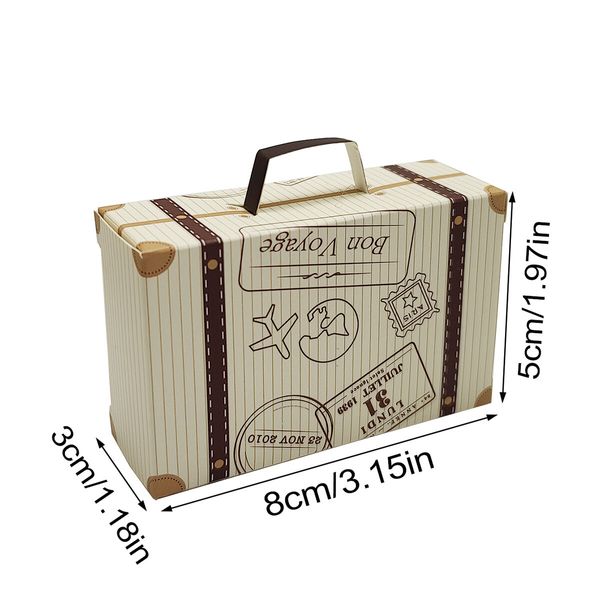 Mini Suitcase Favor Boxes,Small Gift Boxes Vintage Style with Tags,50 Pack,Wedding Travel Theme Party Decor