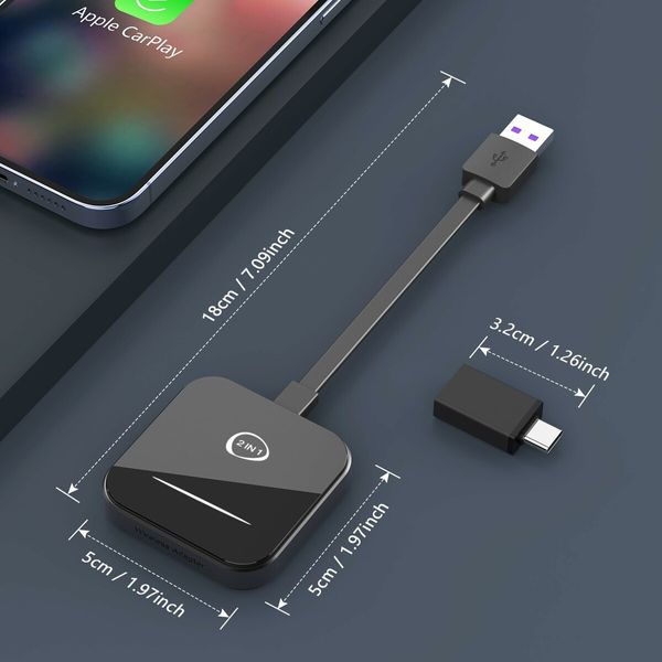 Wireless Carplay Adapter Car Audio iPhone Convert Wired to Wireless Carplay Adapter Plug Play Compatible iPhone 11 iOS 13 and Above No Video Function