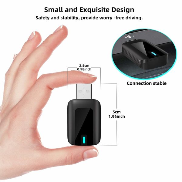 2 in 1 Wireless Carplay Adapter Plug Play Magic link Carplay Stable Fast Connection Convert Factory Wired to Wireless Carplay Dongle Android Auto Adapter