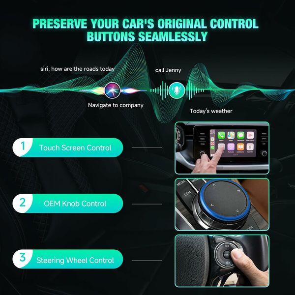 Wireless CarPlay & Android Auto Adapter 2 in 1 Plug Play Convert Wired to Wireless Adapter Apple CarPlay Android Auto Bluethooth Stable Low Latency