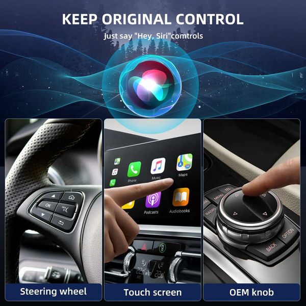 Wireless CarPlay Adapter iPhone Convert Wired to Wireless Android Auto Dongle Activator Mini USB-C Type-C Interface WiFi Map Voice Control