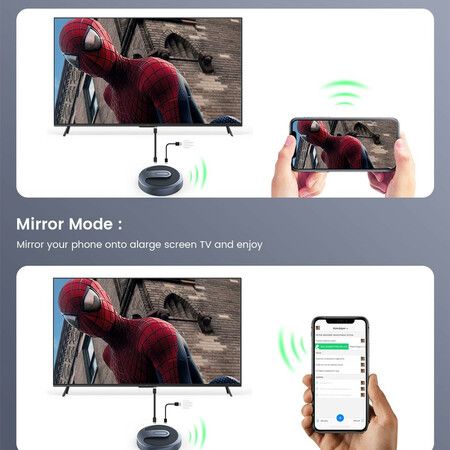 Wireless HDMI Display Dongle Adapter Plug Play Portable Video Audio Streaming to HDTV Projector Monitor from Laptop PC Smartphone