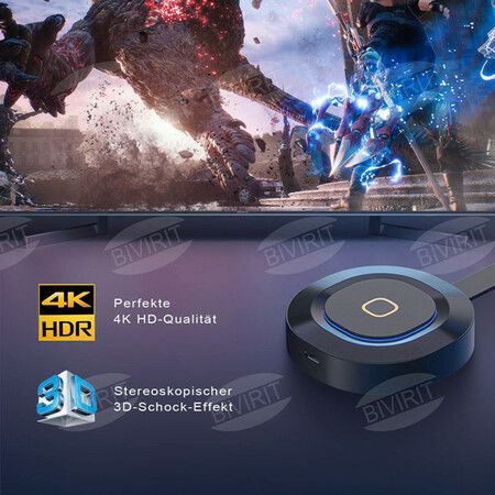 4K Wireless HDMI Display Dongle Adapter 1080P WiFi Streaming Movies Shows Receiver for iPhone iPad Android Tablet Laptop(5G)