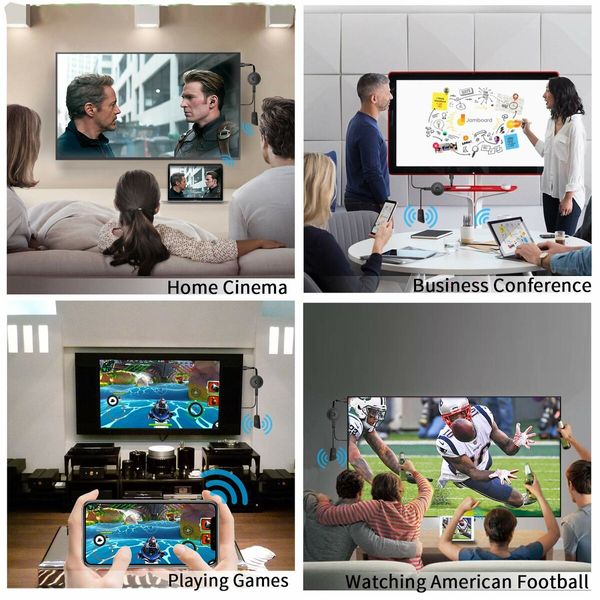 4K Wireless HDMI Display Dongle Adapter 1080P WiFi Streaming Movies Shows Receiver for iPhone iPad Android Tablet Laptop(2.4G)
