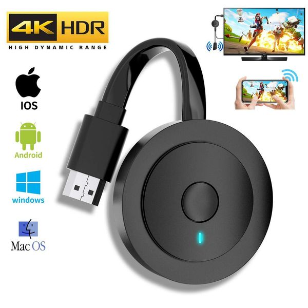 4K Wireless HDMI Display Dongle Adapter 1080P WiFi Streaming Movies Shows Receiver for iPhone iPad Android Tablet Laptop(2.4G)